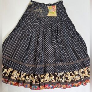 Vintage Koos van den Akker Patchwork Skirt Boho Prairie Floral Midi Rare